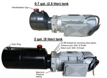 Load image into Gallery viewer, 110/220VAC 1 Phase Hydraulic Power Unit 2hp 1-4 gpm 800-3000 psi 50 or 60Hz valves optional
