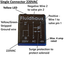 Load image into Gallery viewer, Cable assembly for hydraulic single or double solenoid valve DIN 46350 Form A 18mm PUR polyurethane outdoor rated 12VDC 24VDC 110VAC or 220VAC