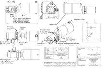 Charger l'image dans la galerie, Groupe hydraulique 12 V CC 2,6 ch 2 kW 1,3-3,6 gpm 1 100-3 200 psi montage sur vanne en option