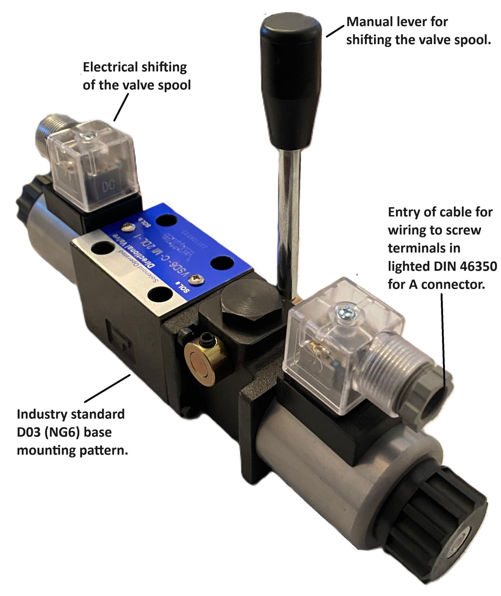 Hydraulic Directional Control Valve D03 (NG6) Cetop 3 Manual Lever Operated 21 GPM 4560 Psi (S-Spring Return, AC-2 Position P To A And B To T In Normal Position