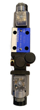 Load image into Gallery viewer, D03 (NG6): DIN Connector 3 Position Hydraulic Electrical Solenoid Valve with manual override: 21 GPM: 4560 psi: 12VDC 24VDC 110VAC : 3-Position