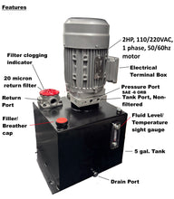 Charger l'image dans la galerie, Groupe électrogène vertical de 3 CV, 5 gallons avec ensemble de soupapes d'équilibrage pour systèmes de levage P/N HS-100102