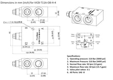 Load image into Gallery viewer, Counterbalance Valve Inline, 4-Port, 15 GPM, 3000PSI, T11A cavity