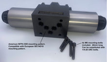 Load image into Gallery viewer, D05 (NG10): Wiring Box 3-Position Hydraulic Electrical Solenoid Control Valve: 31 GPM: 4560 psi: 100VAC 220VAC 12VDC 24VDC: Soft Shift (Balers and Compactors)