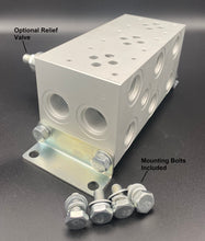 Load image into Gallery viewer, Aluminum parallel bar manifold 3 station for hydraulic valve D03 NG6