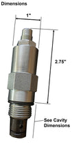 Load image into Gallery viewer, Hydraulic Pressure Relief Valve Cartridge C-10-2 Common Cavity 3000 psi Adjustable
