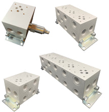 Load image into Gallery viewer, Aluminum parallel bar manifold 1, 2, 3 or 4 station for hydraulic valve D03 NG6