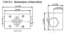 Load image into Gallery viewer, Fluidhaus Dimensions of Pilot Operated Check Valve, D03 (NG6) Module, 13 gpm, 3045 psi Media 1 of 7
