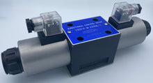 Load image into Gallery viewer, D05 (NG10): DIN Connector 3-Position Hydraulic Electrical Solenoid Control Valve:  31 GPM: 4560 psi: 110VAC 220VAC 12VDC 24VDC
