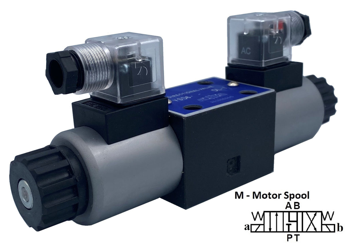 Hydraulic Directional Control Valve D03 (NG6) Cetop 3 Manual Lever Operated 21 GPM 4560 Psi (S-Spring Return, AC-2 Position P To A And B To T In Normal Position