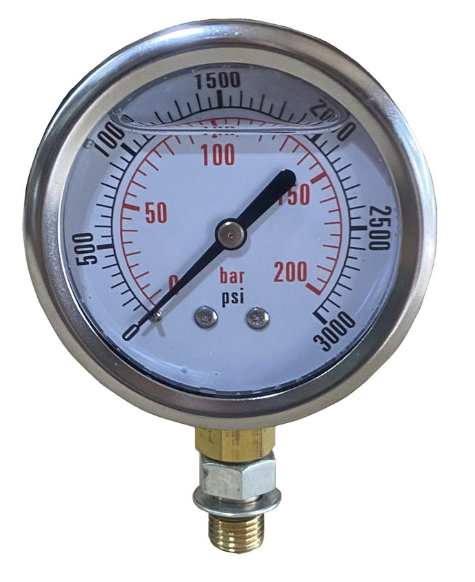 Hydraulic Pressure Gauge 3000PSI, 2 1/2