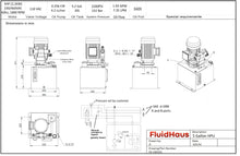 Charger l&#39;image dans la galerie, 3 HP, 5 Gallon vertical power unit with counterbalance valve assembly for lifting systems P/N HS-100102
