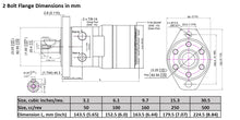 Charger l&#39;image dans la galerie, Moteur orbital hydraulique à faible vitesse et couple élevé, bride SAE A à 4 boulons et 2 boulons, 50-500 cm³/tr, couple de 0 à 4 100 po-lb, 0 à 760 tr/min, 0 à 14,5 gpm
