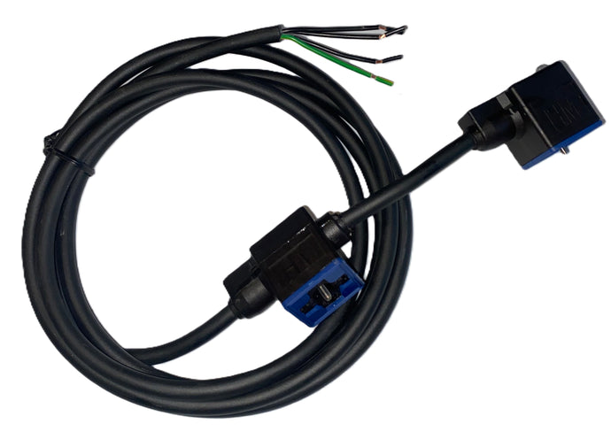 Cable assembly for hydraulic single or double solenoid valve DIN 46350 Form A 18mm PUR polyurethane outdoor rated 12VDC 24VDC 110VAC or 220VAC