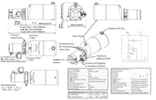 Load image into Gallery viewer, 12 VDC Hydraulic Power Unit 2.6hp 2KW 1.3-3.6 gpm 1100-3200 psi optional valve mounting
