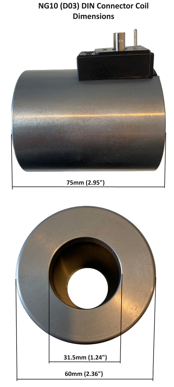 Coil Replacement for Hydraulic Solenoid Valve, 12VDC 24VDC 110VAC DIN and Deutsch connector
