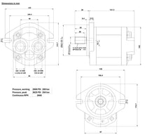 Load image into Gallery viewer, Hydraulic Gear Pump 14cc/rev (.854 cipr) 11 tooth shaft rear ported SAE A flange, CCW shaft rotation
