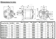 Load image into Gallery viewer, Hydraulic Gear Pump, Mini with Tang Shaft, 2.1 to 8cc/rev., 2320 to 3335 psi
