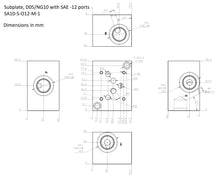 Load image into Gallery viewer, Sub plate D05 NG10 Cetop 5 Pattern for Mounting Hydraulic Valves Aluminum Anodized
