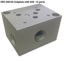 Charger l&#39;image dans la galerie, Sous-plaque D05 NG10 Cetop 5 Modèle pour Montage de Vannes Hydrauliques Aluminium Anodisé
