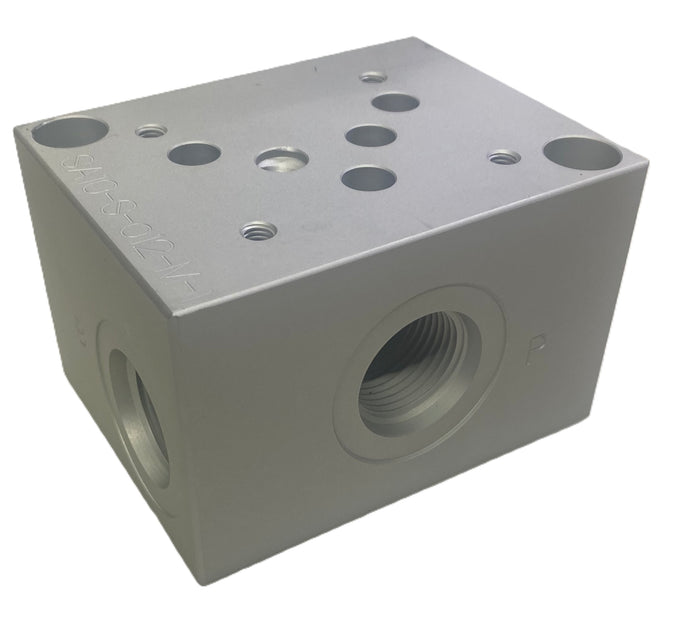 Sous-plaque D05 NG10 Cetop 5 Modèle pour Montage de Vannes Hydrauliques Aluminium Anodisé