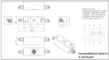 Load image into Gallery viewer, Counterbalance Valve D03 (NG6) module, 15 GPM 3000 psi, 3:1 ratio T-11A cavity
