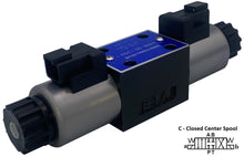 Load image into Gallery viewer, D03 (NG6): Duetsch Connector 3-Position Hydraulic Electrical Solenoid Valve: 21 GPM: 4560 psi:  DT04-2P Connector
