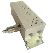 Charger l&#39;image dans la galerie, Collecteur hydraulique à vannes parallèles en aluminium D03 NG6 ou modèle Cetop 3 (1-5 stations), série MPA6
