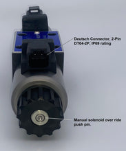 Load image into Gallery viewer, D03 (NG6): Duetsch Connector 3-Position Hydraulic Electrical Solenoid Valve: 21 GPM: 4560 psi:  DT04-2P Connector
