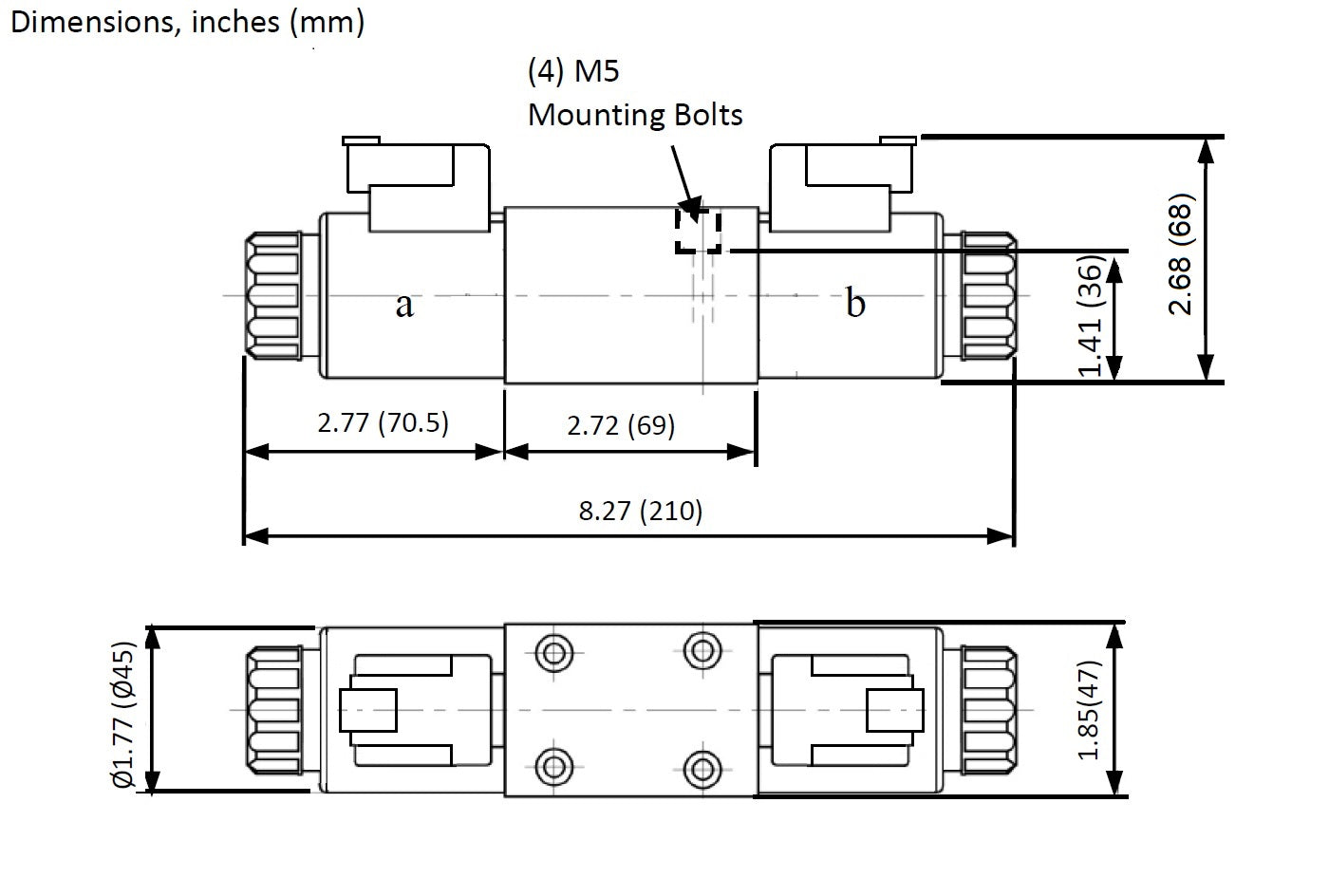 D03 Pattern Dimensions Hydraulic Directional Electric Solenoid Valve D03 NG6 Deutsch connector ...