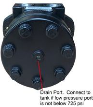 Load image into Gallery viewer, Drain port for Hydraulic Low Speed High Torque Orbital Motor 50-500cc/rev 0-4100 in-lbs torque 0-760rpm 0-14.5gpm
