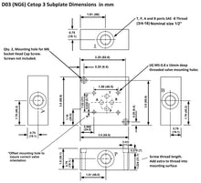 Load image into Gallery viewer, Sub plate D03 NG6 Cetop 3 Pattern for Mounting Hydraulic Valves Aluminum Anodized, SA6 series
