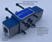 Load image into Gallery viewer, Hydraulic D03 (NG6) Flow Control Valve Module with mounting bolts
