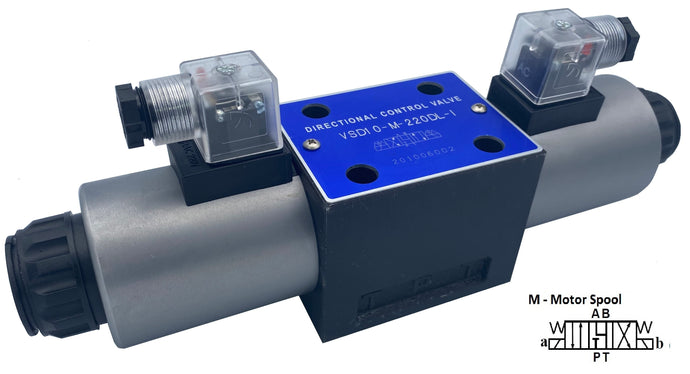 D05 (NG10): Válvula de control de solenoide eléctrica hidráulica de 3 posiciones con conector DIN: 31 GPM: 4560 psi: 110 VCA 220 VCA 12 VCC 24 VCC